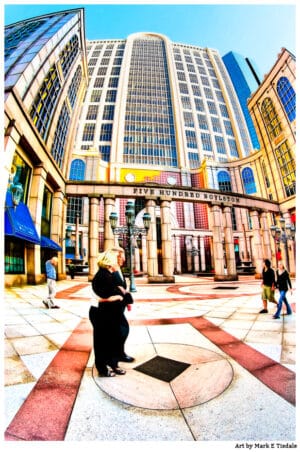 Art print of 500 Boylston Street in the heart of Boston