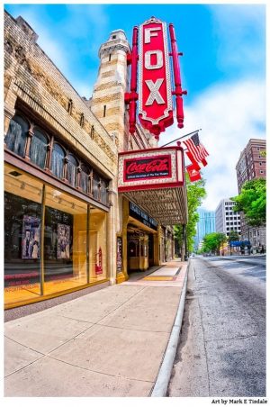 Fox Theatre On Peachtree Street - Atlanta Art Print by Georgia artist Mark Tisdale