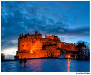 Edinburgh Castle At Dusk Art by Mark Tisdale