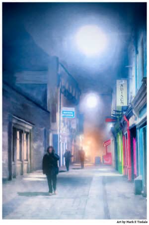 Galway Fog - Ireland at Night - Print by Mark Tisdale