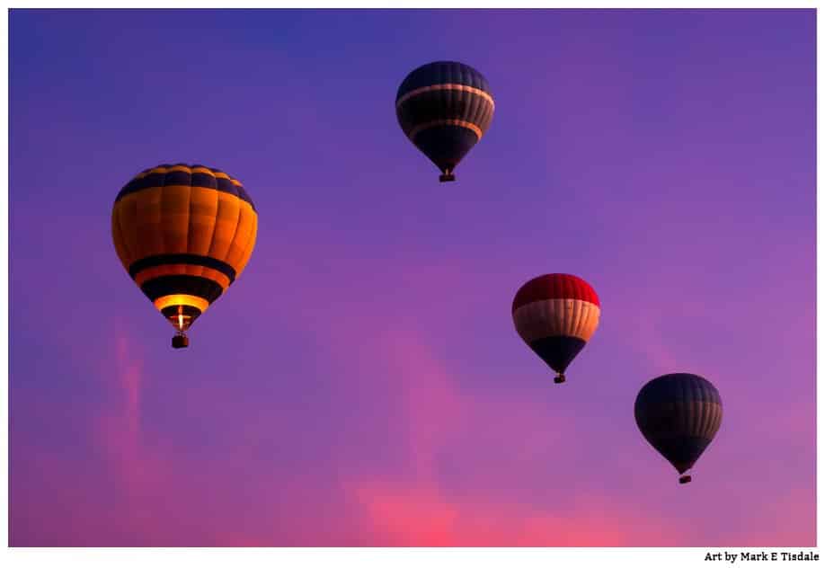 Hot Air Balloons In Egyptian Skies Beautiful Dawn Art Print