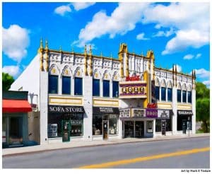 The Old Roxy On Roswell Road in Atlanta's Buckhead - Print by Georgia artist Mark Tisdale