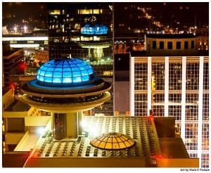 Polaris Lounge on the roof of the Hyatt Regency - Atlanta Print by Mark Tisdale