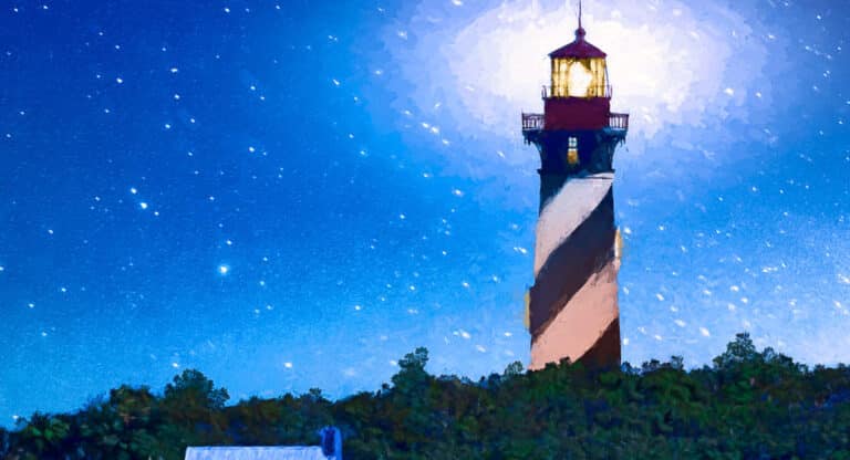 St. Augustine Lighthouse at Night - Art Preview