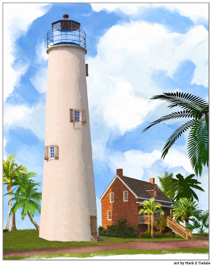St. George Island Lighthouse Art by Mark Tisdale