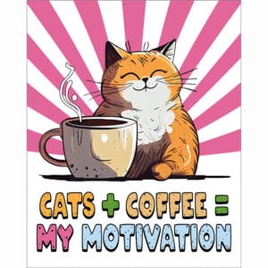 Cat Themed Art For Coffee Lovers