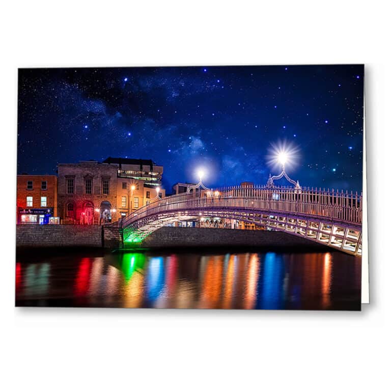 River Liffey At Night – Dublin Greeting Card