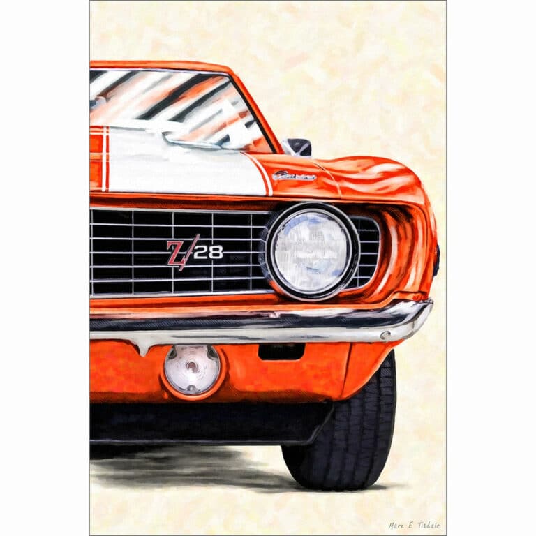 1969 Camaro Artwork – Classic Hugger Orange Art Print