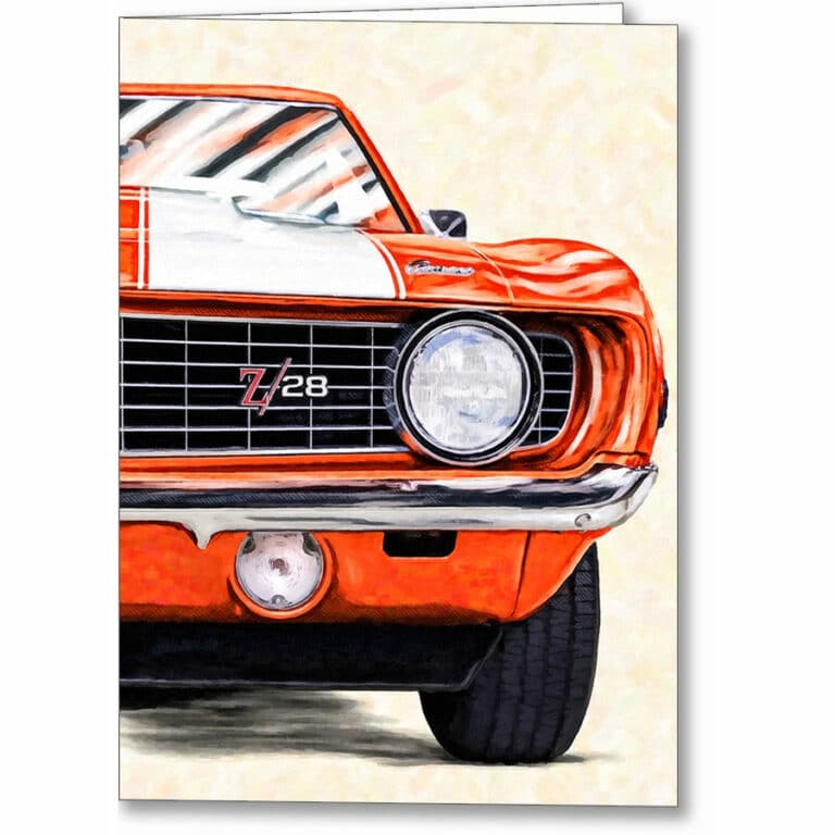 1969 Camaro Artwork – Classic Hugger Orange Greeting Card