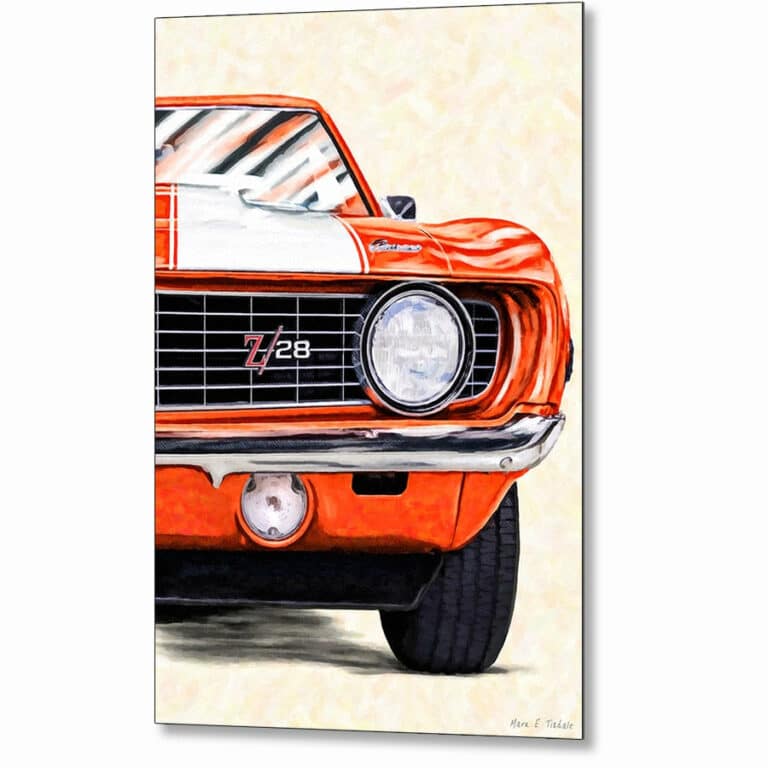 1969 Camaro Artwork – Classic Hugger Orange Metal Print
