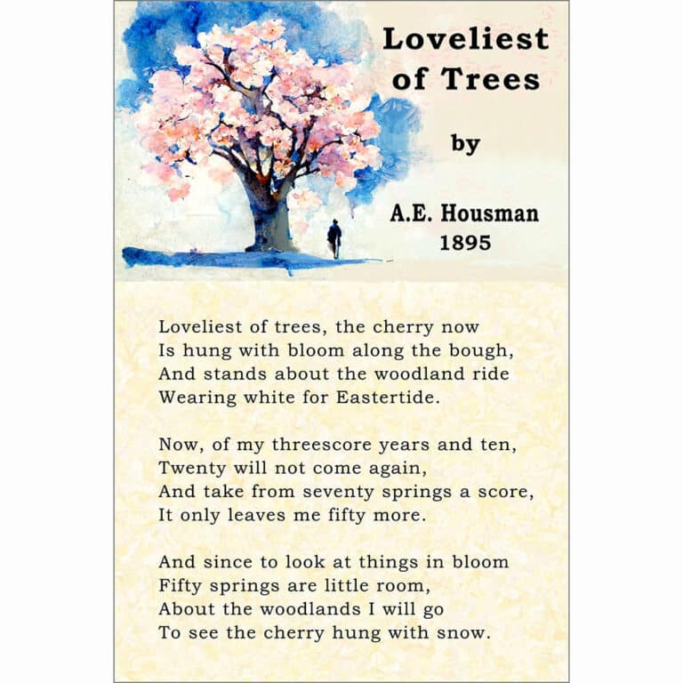 A.E. Housman – Loveliest of Trees Poem Art Print