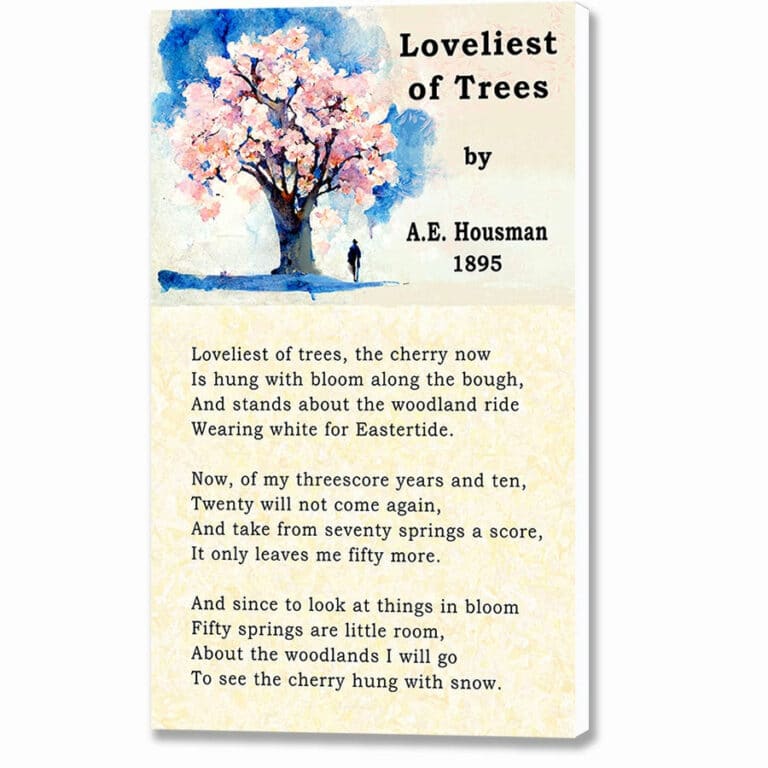 A.E. Housman – Loveliest of Trees Poem Canvas Print