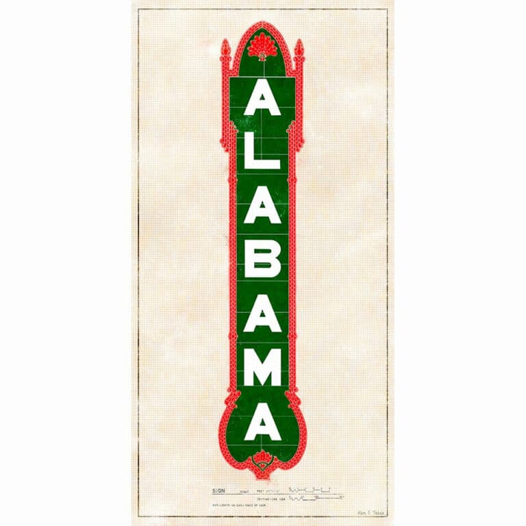 Alabama Theatre Sign – Illustrated Birmingham Art Print