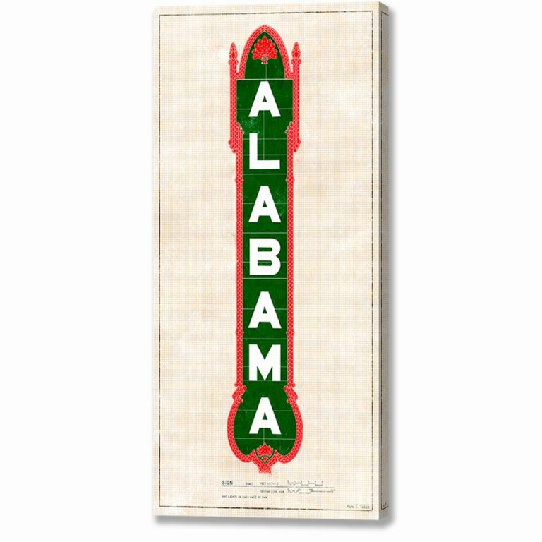 Alabama Theatre Sign – Illustrated Birmingham Canvas Print