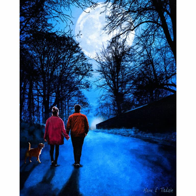 Almost Home – Walking By Moonlight Art Print