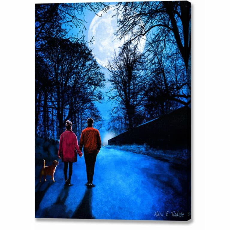 Almost Home – Walking By Moonlight Canvas Print