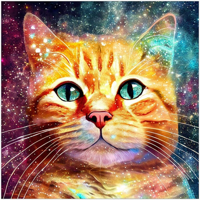 Among The Stars – Ginger Cat Art Print