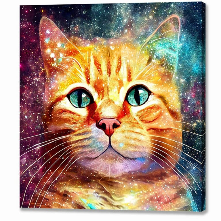 Among The Stars – Ginger Cat Canvas Print