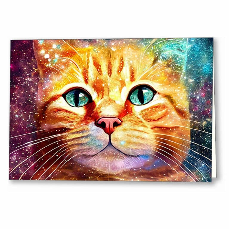 Among The Stars – Ginger Cat Greeting Card
