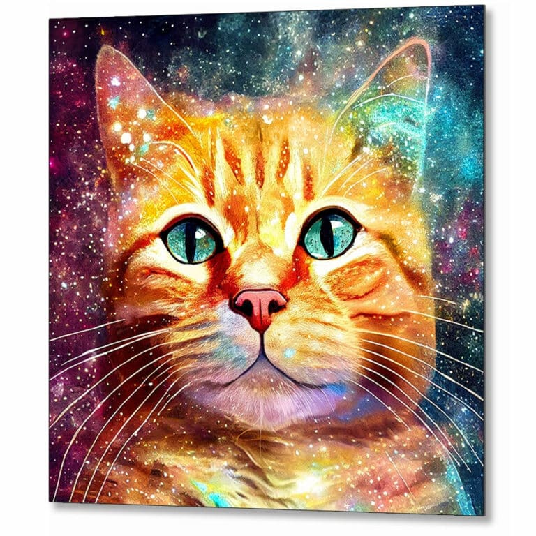 Among The Stars – Ginger Cat Metal Print