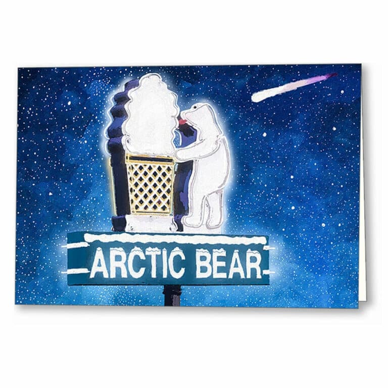 Arctic Bear Neon Sign – Albany Georgia Greeting Card