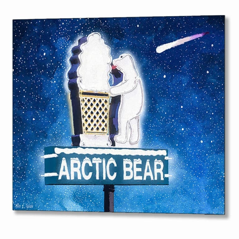 Arctic Bear Neon Sign – Albany Georgia Metal Print