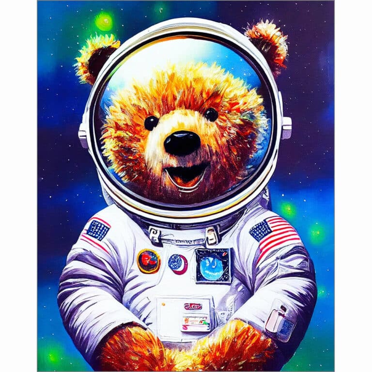 Astronaut – Teddy Bear Art Print