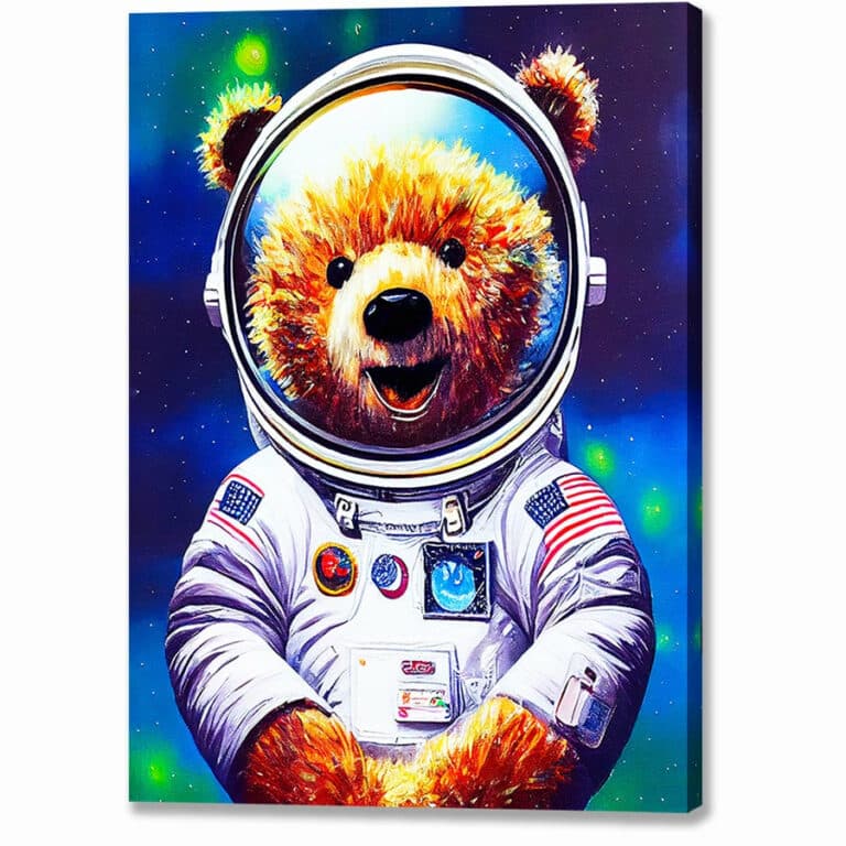 Astronaut – Teddy Bear Canvas Print