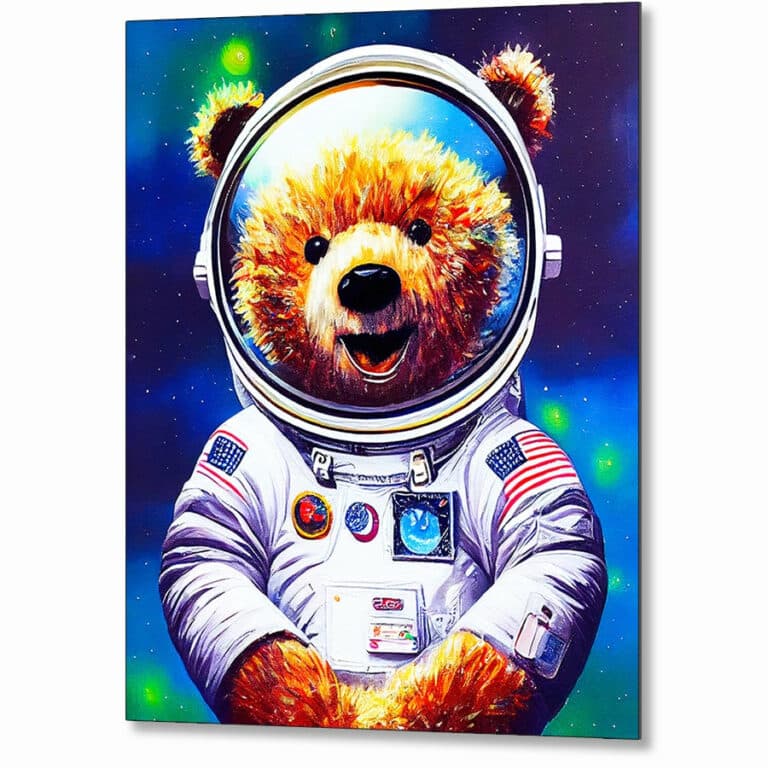 Astronaut – Teddy Bear Metal Print