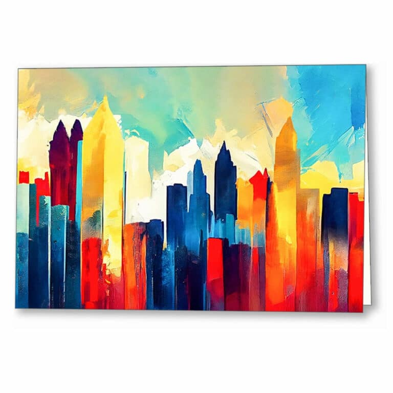 Atlanta Skyline – Abstract Greeting Card