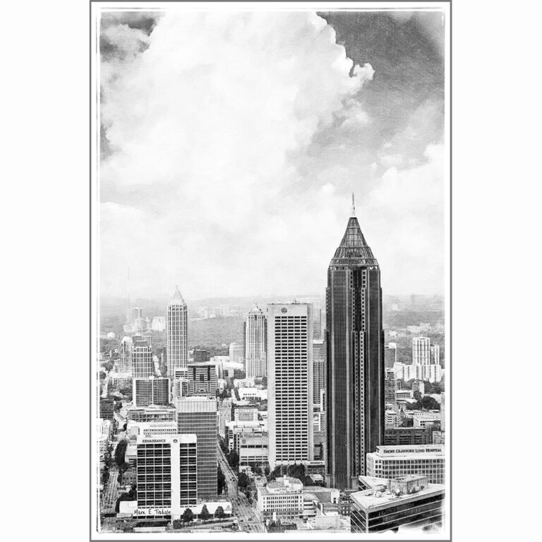 Atlanta Skyline – Black And White Art Print