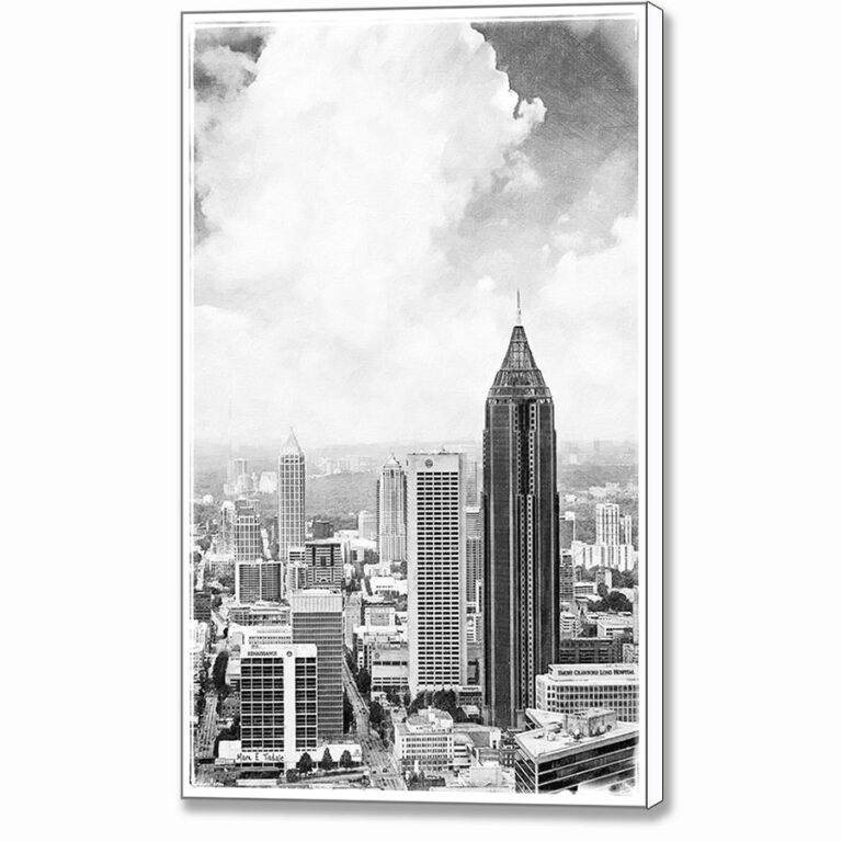 Atlanta Skyline – Black And White Canvas Print