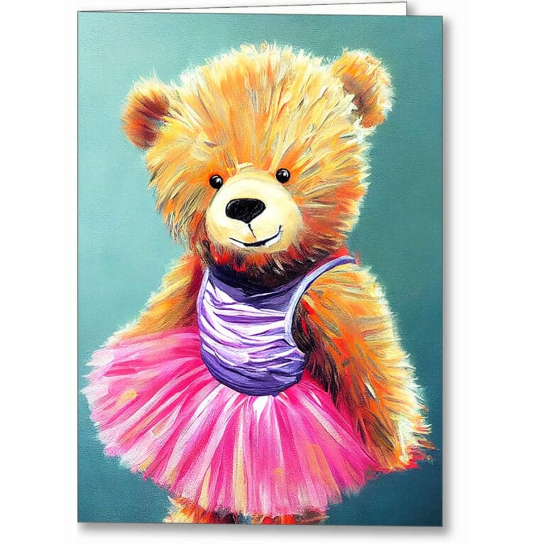 Ballet Dancer – Teddy Bear Greeting Card