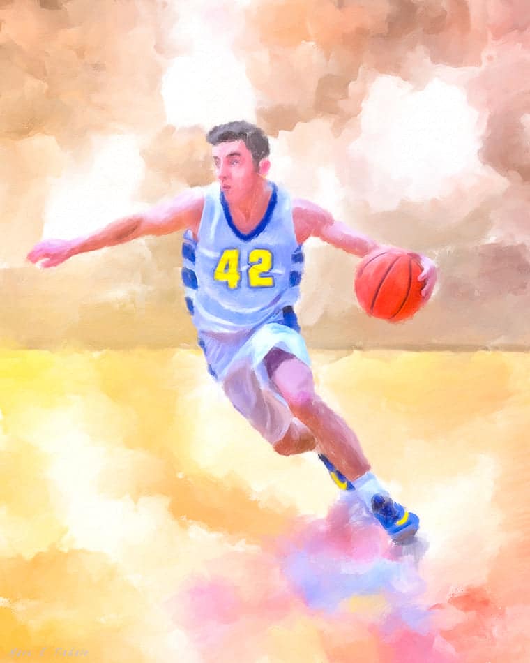Basketball Player Art – Abstract Action Art Print
