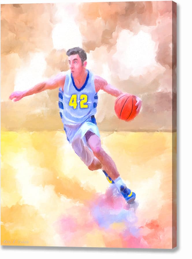 Basketball Player Art – Abstract Action Canvas Print