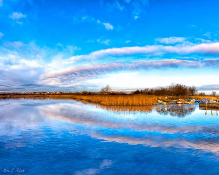 Blue Skies Over The River Corrib – Galway Ireland Art Print
