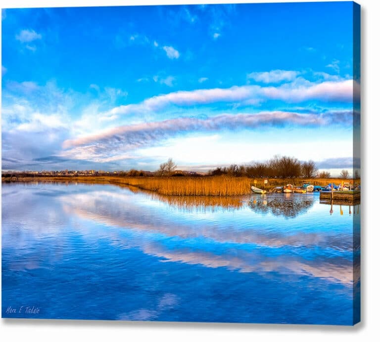 Blue Skies Over The River Corrib – Galway Ireland Canvas Print