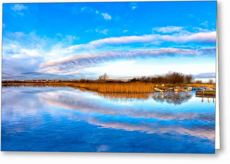 Blue Skies Over The River Corrib – Galway Ireland Greeting Card
