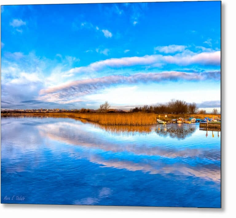Blue Skies Over The River Corrib – Galway Ireland Metal Print