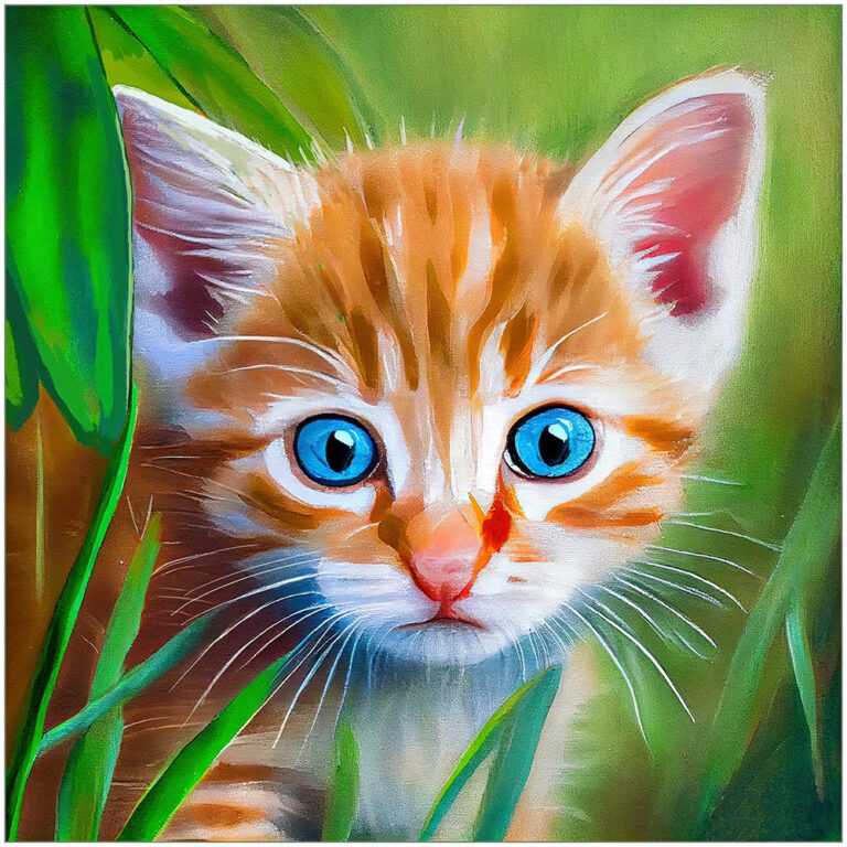Bright Eyed Kitten – Ginger Cat Art Print