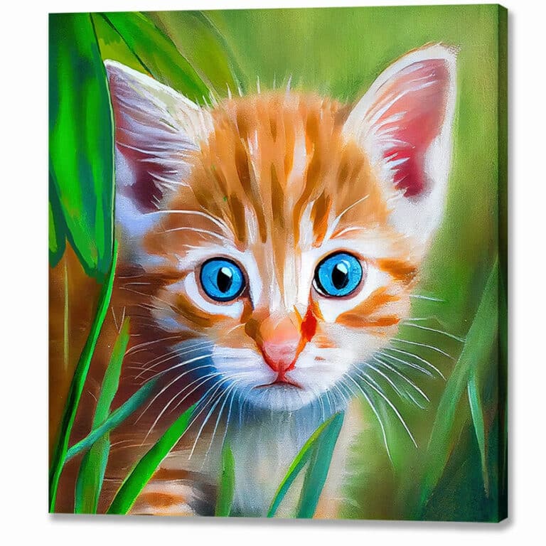 Bright Eyed Kitten – Ginger Cat Canvas Print