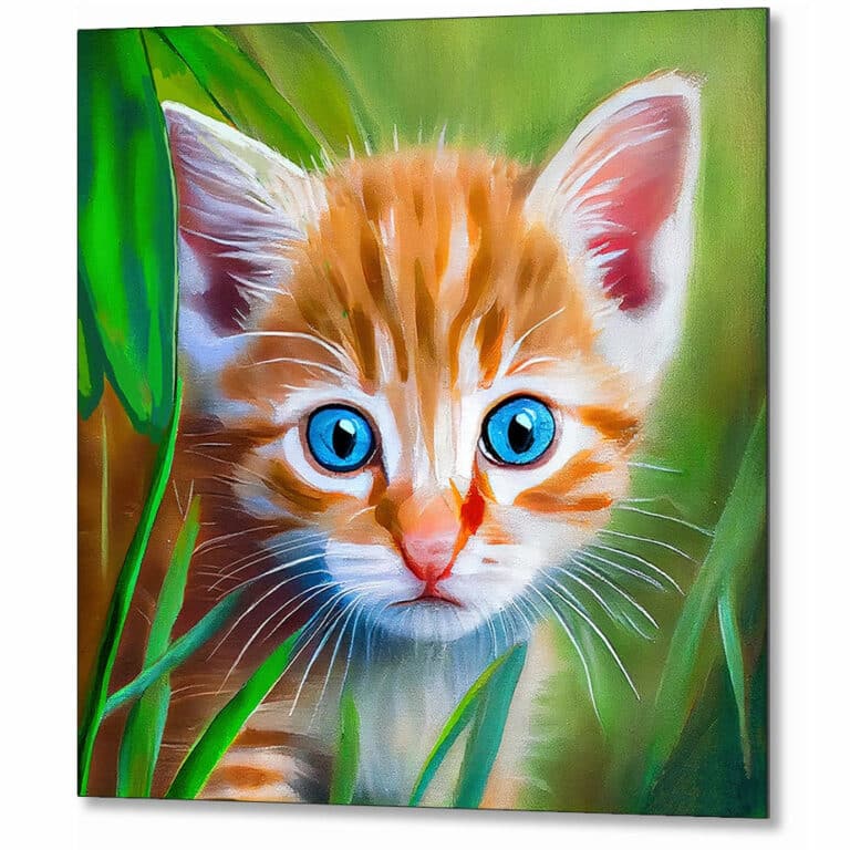 Bright Eyed Kitten – Ginger Cat Metal Print