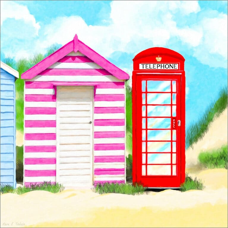 Britain In Summer – Red Telephone Box Art Print