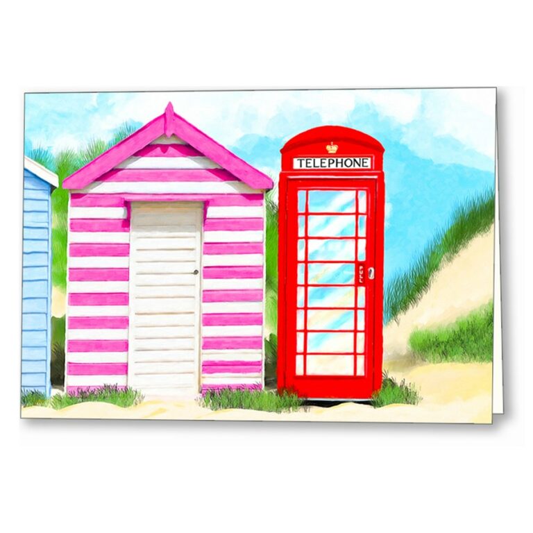 Britain In Summer – Red Telephone Box Greeting Card