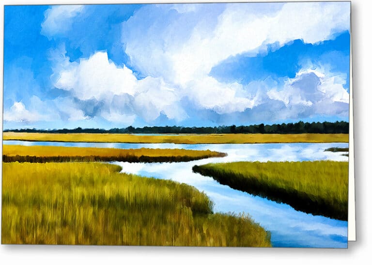 Cape Cod Salt Marsh – Abstract Landscape Greeting Card