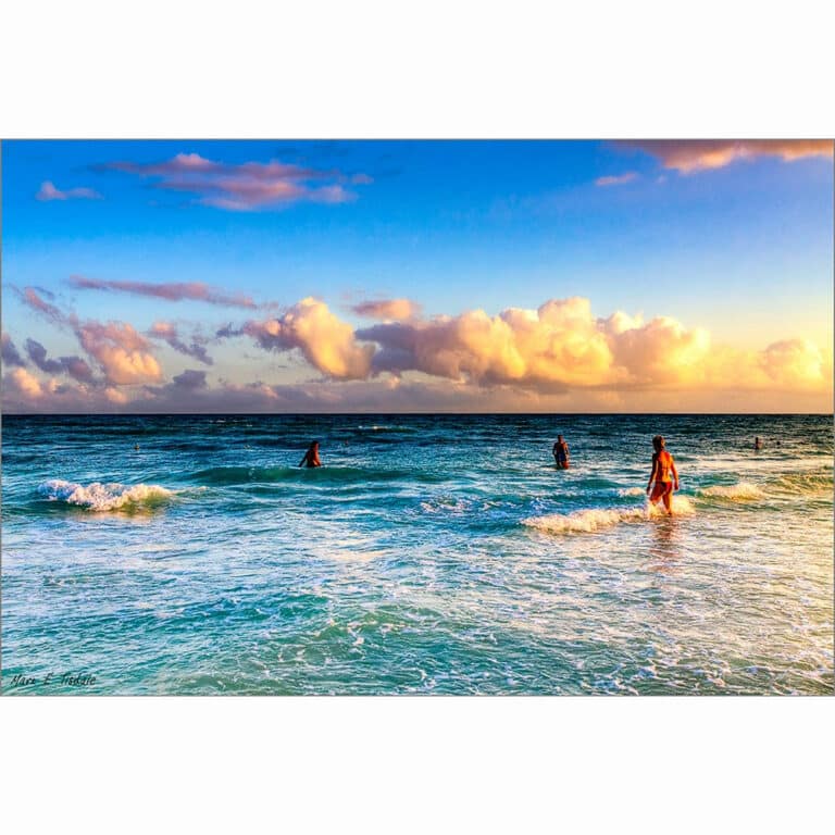 Caribbean Coast At Sunset – Playa del Carmen Art Print