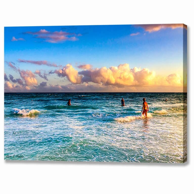 Caribbean Coast At Sunset – Playa del Carmen Canvas Print