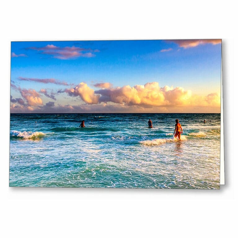 Caribbean Coast At Sunset – Playa del Carmen Greeting Card