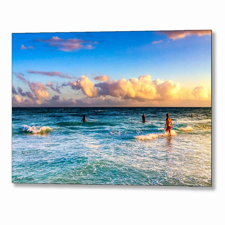 Caribbean Coast At Sunset – Playa del Carmen Metal Print
