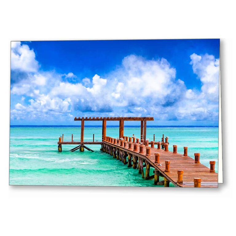 Caribbean Pier – Playa del Carmen Greeting Card